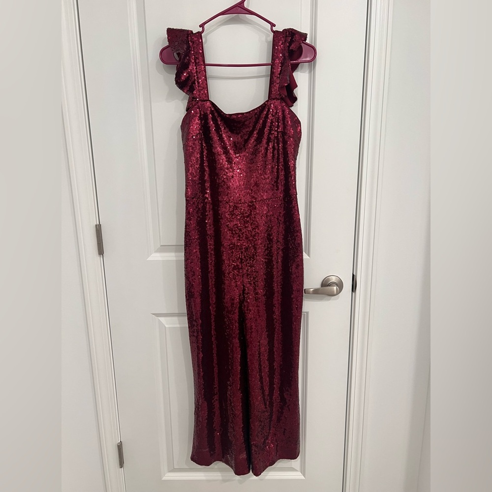 Gal Meets Glam Collection Sequin Jumpsuit Size 4